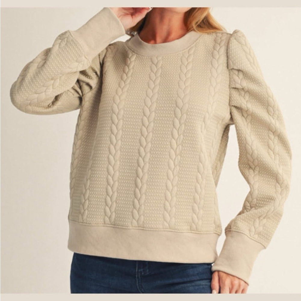 JODIFL Textured Knit Sweater - Cream